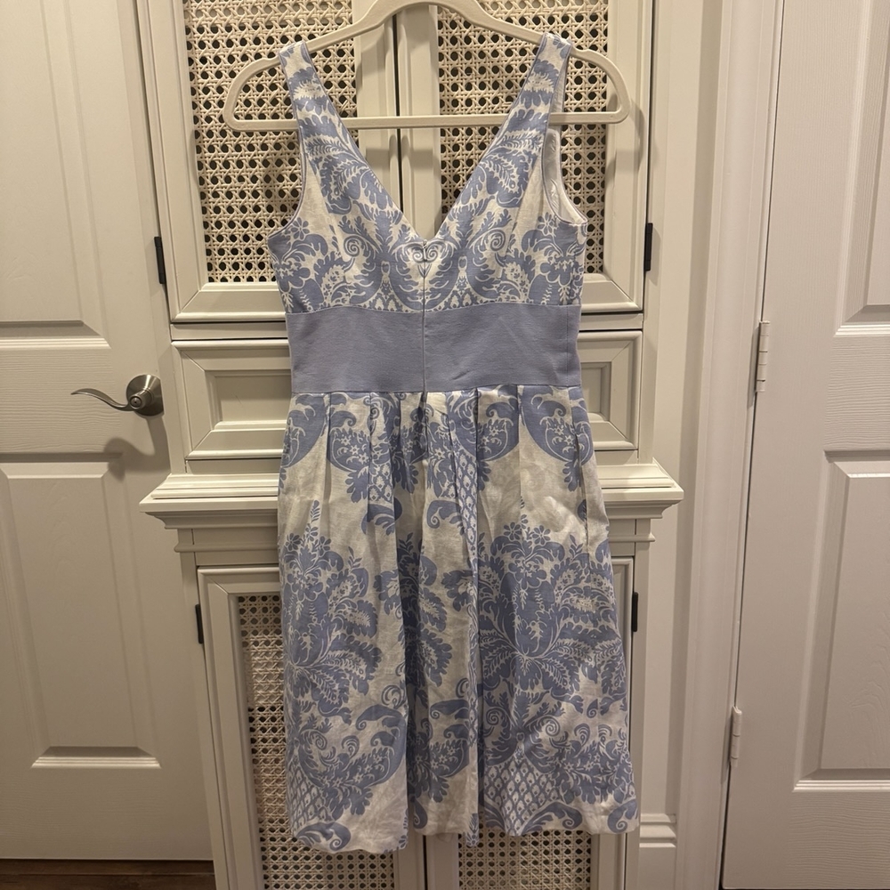 Muse Blue and White Patterned Dress